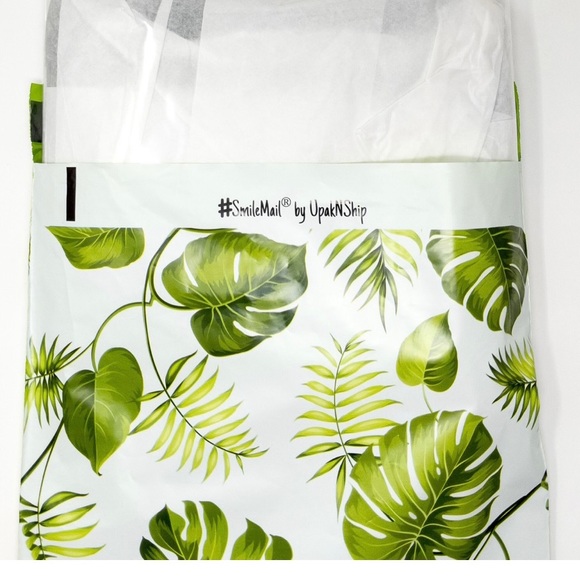 14.5x19 Poly Mailers | set of 20 Banana leaves design| Shipping Mail Bags - Picture 2 of 3